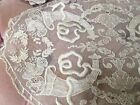 Antique French Tambour Lace Table Runner Cotton Netting  r