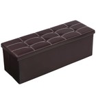 43 In brown Faux Leather Folding Storage Ottoman Bench storage Chest footrest pa