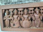 Antique Hindu Carved Wood Temple Wall Sculpture  Dashavatara Vishnu