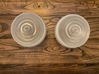 Vintage Pair Art Deco Milk Glass Ceiling Light Shade Cover Round Ribbed Tiered