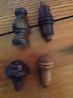 Vintage Mixed Lot 9 Antique Victorian Dark Walnut Wood Decorative Tops Finials