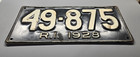      1928 Rhode Island  passenger  License Plate  49-875 