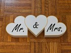 Mr   Mrs Wooden Sign Wedding Sweetheart Table Decor Heart Blocks Anniversary