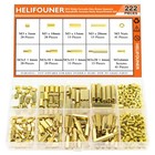 222 Pieces M3 Male Female Hex Brass Spacers S Screws Nuts Assortment Kit  Thr   
