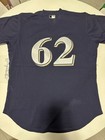 Milwaukee Brewers Majestic Game Used Spring Training Jersey Sz 42  medium 