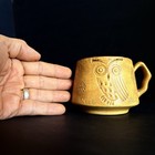 Vintage Stoneware Art Pottery Coffee Tea Mug Nite Owl Mid Century Modern Style
