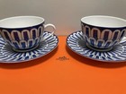 Hermes Bleus D ailleurs Tea Cup Saucer 2 Sets Porcelain Tableware With Box Blue