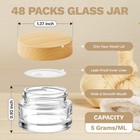 Bumobum 48 Pcs 5 Grams Glass Cosmetic Jars With Plastic Wood-grain Lids  5 Ml Li