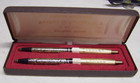 Vintage Chanel No 5 Arpege 14k Gold Filigree Perfumed Ballpoint Pen Set In Box