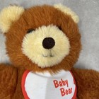 Vtg  1984 Fisher Price  970 Stuffed Plush 10  Baby Bear W  Bib Rust Brown