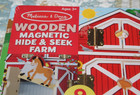 New Melissa   Doug Wood Farm Puzzle Hide   Seek Magnetic Doors Animals  - Ys9- 