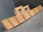 Vintage Hand Made Wooden Folk Art Prison Matchstick Boat Ship Yacht Decor As Is