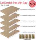 5 Packs In 1 Cat Scratch Pad With Box  Cat Scratcher Cardboard reversible