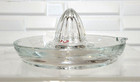 Classic Style Solid Clear Glass Citrus Manual Juicer 5 5  Diameter