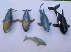 Lot Of 5 Ocean Sea Animals Orca Humpback Whale Great White Shark Dolphin 2-7 