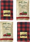 Pine Hill Christmas Tree Farm Fabric Holiday Dish Hand Towel Set - Nostalgic    