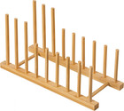 Bamboo Dish Drying Rack And Organizer For Kitchen Storage And Draining Needs