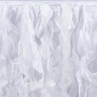 14 Ft White Curly Taffeta Table Skirt Wedding Party Catering Trade Show Banquet