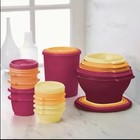 Tupperware Multicolor Round Plastic Storage Container Set With Snap Lids  18pc