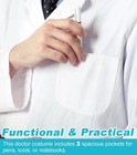 Lab Coat For Men Women doctor Costume For Adults Teens white Long Sleeve Unis   