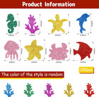 200pcs Glitter Colorful Sea Animals Shapes Foam Sticker  Self-adhesive Handmade