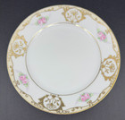 Nippon Antique Hand Painted Gold Encrusted Floral Dessert Plates Set Of 2