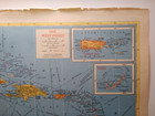 1955 Antique West Indies Atlas Map - Vintage Hammond s New Supreme World Atlas
