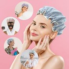 2 Pack Shower Caps  Elastic And Reusable Bonnet  Double Waterproof Layers  Ba   