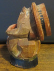 Vintage Wooden Bottle Top Man No Cork 2 5  Tall