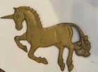 Vintage Solid Brass Unicorn Wall Hanging 14 X 12