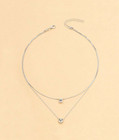 Womens Double Necklace 925 Sterling Silver Heart Love Pendant Chain Jewelrt Gift