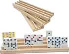 Domino Racks For Mexican Train Dominoes - Wooden Domino Holders Set Of 4