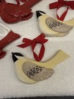 Lot Of 4 Ceramic Cardinal And Chickadee Bird Ornaments By Grasslands Road - New