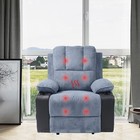 Electric Recliner Chair Massage Heating Velvet Upholster Sofa For Elderly Gray
