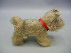Vintage 1950 s German Steiff Mohair Mini  tessie  Schnauzer Dog 5  Red Collar