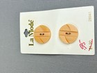 Vintage Peach Orange Plastic Retro Buttons On Card Set Of 2