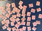 X50 Gb Kev11 Stamps Perfins 1d Reds Various Postmarks Duplex Square Unchecked