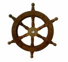 Ship Steering Wheel Nautical Wooden Pirate Decor Wood Brass Collectible Decor