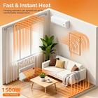 1500w Panel Heater With Remote Control  Radiant Electric Space Heater 12h Timer