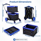 Folding Shopping Cart  Multi Use Utility Cart Portable Trolley With 2 Storage