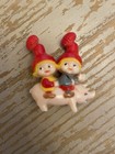 Vtg Scandinavian Hard Plastic Elf  Gnome Figurines  Trio Rare Precious