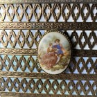 Vtg Brass 24k Gold Plated Filigree Metal Square Tissue Box Cover Mcm Cottage