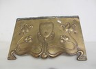 Antique Brass   Cast Iron Fire Hood Canopy Art Nouveau Vintage Old Victorian