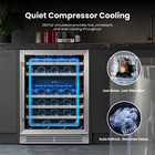 Yeego 24  Wine Cooler Dual Zone 46 Bottles 5 1 Cu ft 40-65  f Under Counter Home