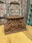 Antique Wooden Column Base Candle Holder   Hand-carved Architectural Salvage