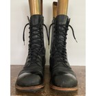 Vtg Corcoran Black Leather Combat Military Jump Boots Cap Toe Vietnam 70s 12 D