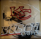 17 x15  Kansas City Chief Buschs Light Neon Sign   Bar Club Man Glass Sign Rt169