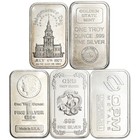 1 Oz Silver Bar - Random Brand Secondary Market  999 Fine - Five  5  Bars