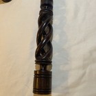 Lot Of 2 Vtg Open Barley Twist Ebony Wood Candlesticks Candle Holders 9    Tall