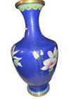 Antique  Chinese  Cloisonne Enamel Vase Floral Gorgeous Very Clean Rare 9 Inches